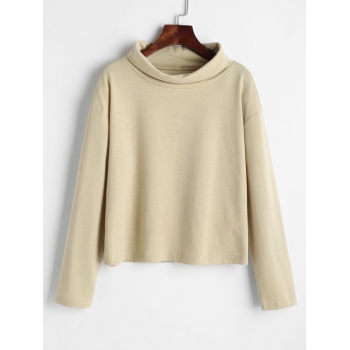 Women Hoodies ZAFUL Basic Turtleneck Sweatshirt Xl Light yellow