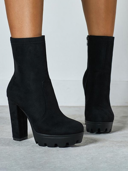 ZAFUL Women Chunky Heel Platform Ankle Boots