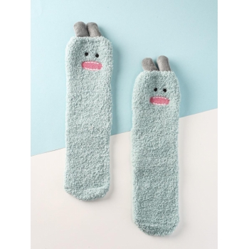 Fashion Women Cartoon Embroidered Plush Socks