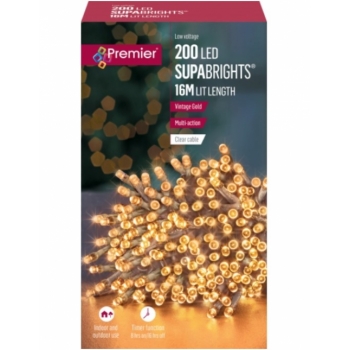 Premier 200 Multi Action LED Supabrights with Timer (Vintage Gold)