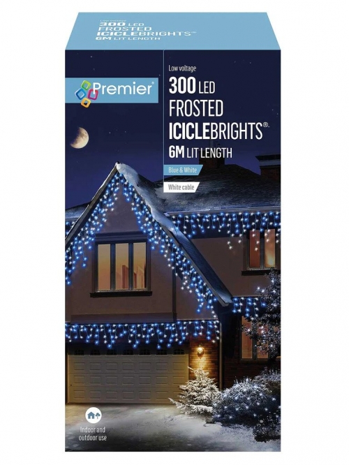 Premier 300 Multi Action LED Frosted Iciclebrights (Blue & White)