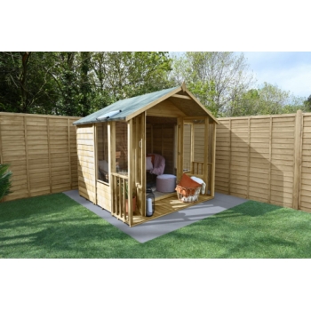 Forest Garden 7x7 Oakley Overlap Apex Pressure Treated Summerhouse (Installation Included)