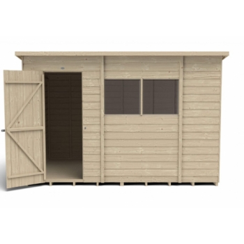 Forest Garden 10x6 Pent Overlap Pressure Treated Wooden Garden Shed (Installation Included)