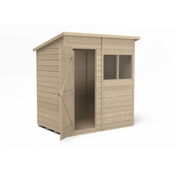 Forest Garden 6x4 Pent Overlap Pressure Treated Wooden Garden Shed