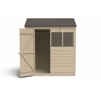 Forest Garden 6x4 Overlap Pressure Treated Reverse Apex Wooden Garden Shed (Installation Included)