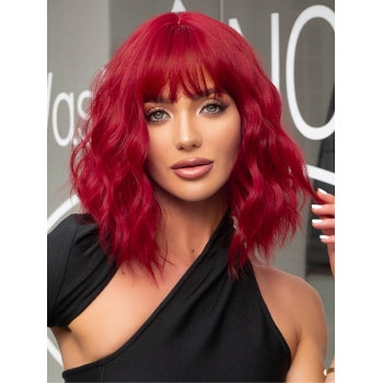 zaful Full Bang Medium Curly Synthetic Hair Wig