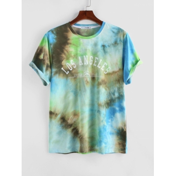 ZAFUL Los Angeles Graphic Tie Dye T Shirt Xl Light green