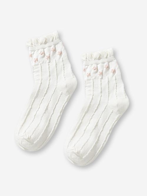 Fashion Women 1Pair Frilled Tiny Floral Socks