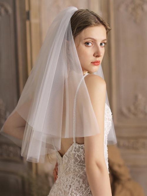 Hair Accessories Double Layer Tulle Bridal Veil