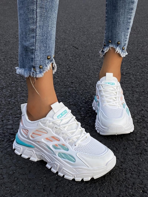 Women Graphic Mesh Chunky Sneakers