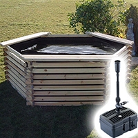 Norlog Instalog Raised Wooden Pond (400 Gallons) + UV Pump