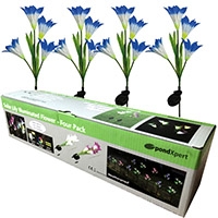 PondXpert Solar Lily Flower (Blue, Set of 4)