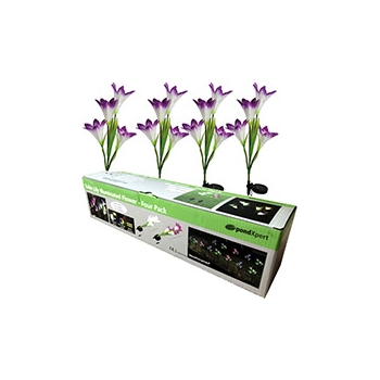 PondXpert Solar Lily Flower (Purple, Set of 4)