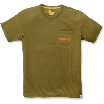 Carhartt Mens Fishing Quick Dry Wicking Short Sleeve T Shirt S - Waist 28-30' (71-76cm)