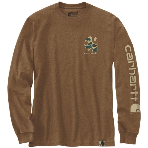 Carhartt Mens Camo Logo Graphic Long Sleeve T Shirt XXL - Chest 50-52' (127-132cm)