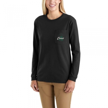 Carhartt Womens Shamrock Graphic Long Sleeve T Shirt L - Bust 38.5-40' (98-102cm)