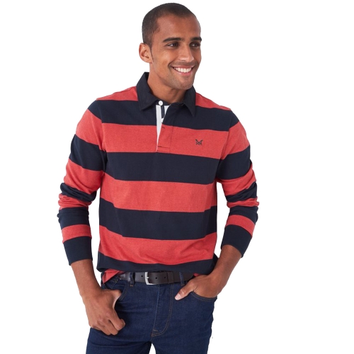 Crew Clothing Mens Heritage Stripe Cotton Rugby Shirt S - Chest 38-39.5'