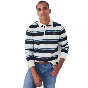 Crew Clothing Mens Yawl Stripe Rugby Top M - Chest 40-41.5'