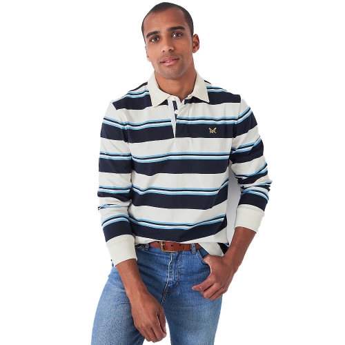 Crew Clothing Mens Yawl Stripe Rugby Top S - Chest 38-39.5'