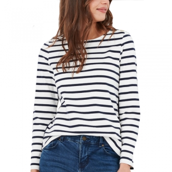 Joules Womens Aubree Round Neck Long Sleeve Top UK 14- Bust 39.5', (100cm)