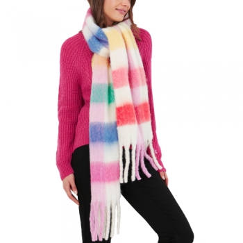 Joules Womens Folley Printed Lofty Warm Winter Scarf One Size