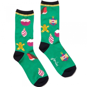 Joules Womens Gift 1 Pack Festive Socks UK Size 4-8