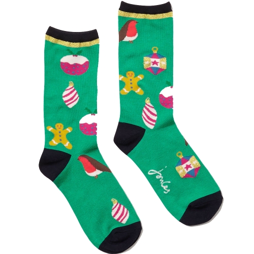 Joules Womens Gift 1 Pack Festive Socks UK Size 4-8