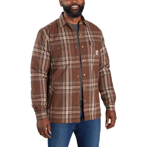 Carhartt Mens Flannel Sherpa Lined Relaxed Fit Shirt Jacket XXL - Chest 50-52' (127-132cm)