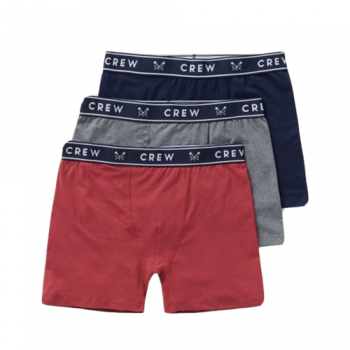 Crew Clothing Mens 3 Pack Jersey Boxer Shorts Small- Waist 31-33'