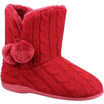 Fleet & Foster Womens Apple Knitted Bootie Soft Fur Slippers UK Size 6 (EU 39)