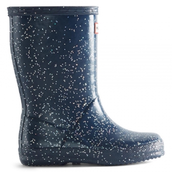 Hunter Girls First Class Giant Glitter Waterproof Rain Boots UK Size 10 (EU 28)