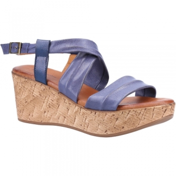 Hush Puppies Womens Monique Wedge Leather Strappy Sandals UK Size 4 (EU 37)