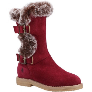 Hush Puppies Girls Mini Megan Suede Faux Fur Lined Boots UK Size 1 (EU 33)