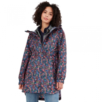 Joules Womens Golightly Printed Waterproof Packaway Coat UK 10- Bust 35', (89cm)