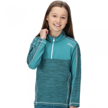 Regatta Girls Hewley Half Zip Wicking Fleece Jacket 13 Years- Chest 32', (82cm)