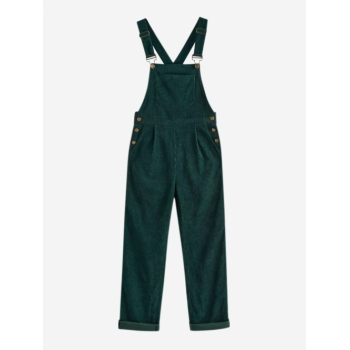 Women Jumpsuit ZAFUL Women Corduroy Front Pocket Criss Cross Sleeveless Casual Daily Adjustable Straps Overall with Front Pocket Xl Deep green