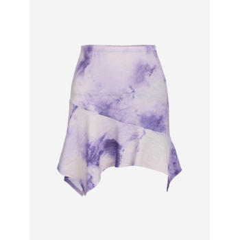 ZAFUL Asymmetrical Tie Dye Mini Skirt S Purple