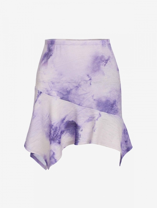 ZAFUL Asymmetrical Tie Dye Mini Skirt S Purple