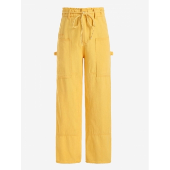 Belted Pockets Colored Carpenter Straight Jeans L Yellow