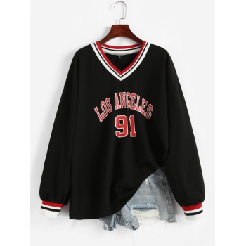 Women Hoodies Blokecore LOS ANGELES Graphic Oversized Sweatshirt M Black