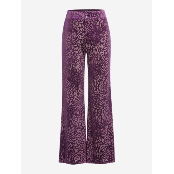 ZAFUL Flocking Flower Flare Pants S Concord