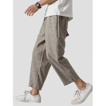 ZAFUL Men's Casual Drawstring Ninth Pants L Light coffee