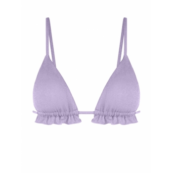 Ruffles Metallic Bikini Top M Light purple