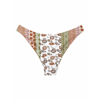 Printed Ethnic Bikini Bottom S Coffee