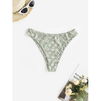 Floral Bikini Bottom L Light green