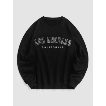 ZAFUL Men's LOS ANGELES CALIFORNIA Graphic Sweatshirt S Black