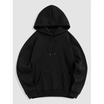 ZAFUL Men's Fleece Lining Essentials Pullover Hoodie L Black