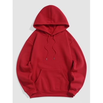 ZAFUL Men's Fleece Lining Essentials Pullover Hoodie L Red