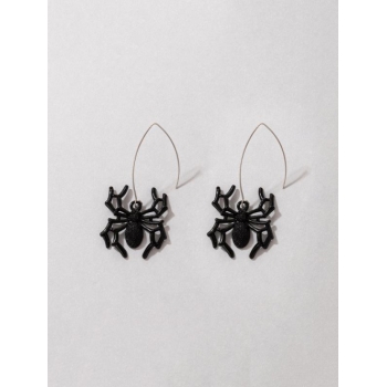 Cute Earrings Halloween Black Spider Pendant Hook Earrings By ZAFUL