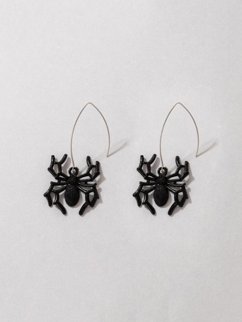 Cute Earrings Halloween Black Spider Pendant Hook Earrings By ZAFUL